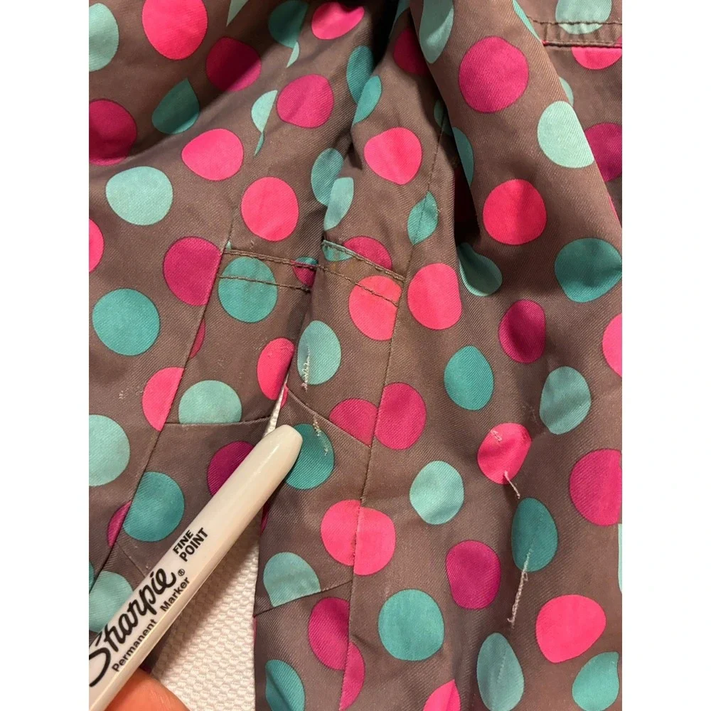 Garnet Hill Kids Snow‎ Pants Size 6 Polka Dot Insulated Bibs Pink Blue Brown